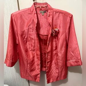 Maya Brooke Woman Pink Blazer with Rose Detail